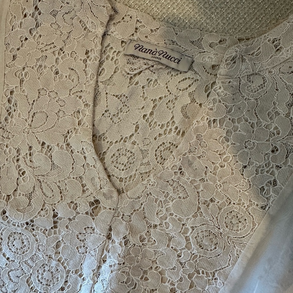 Chic Cream Lace Blouse for Women - Picture 5 of 5